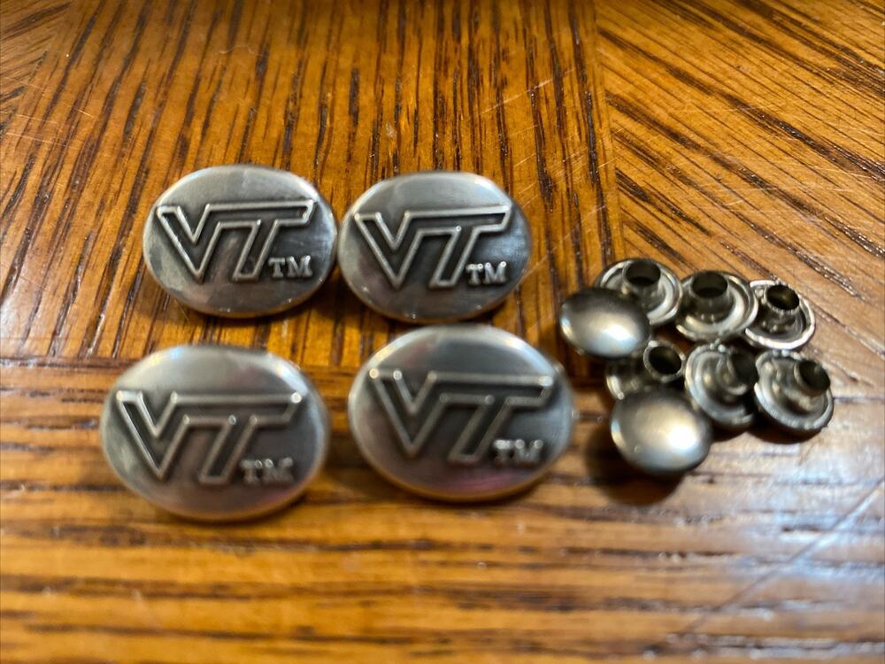 Lot of 4 Virginia Tech University Conchos with Rivots 3/4” Wide SMALL